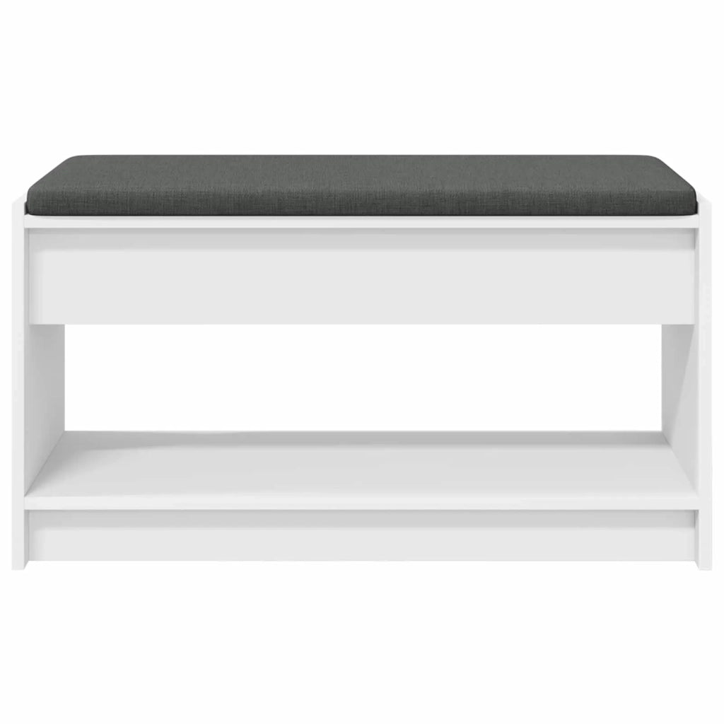 Panca per ingresso con cuscino Bianco 83 x 38 x 45 cm