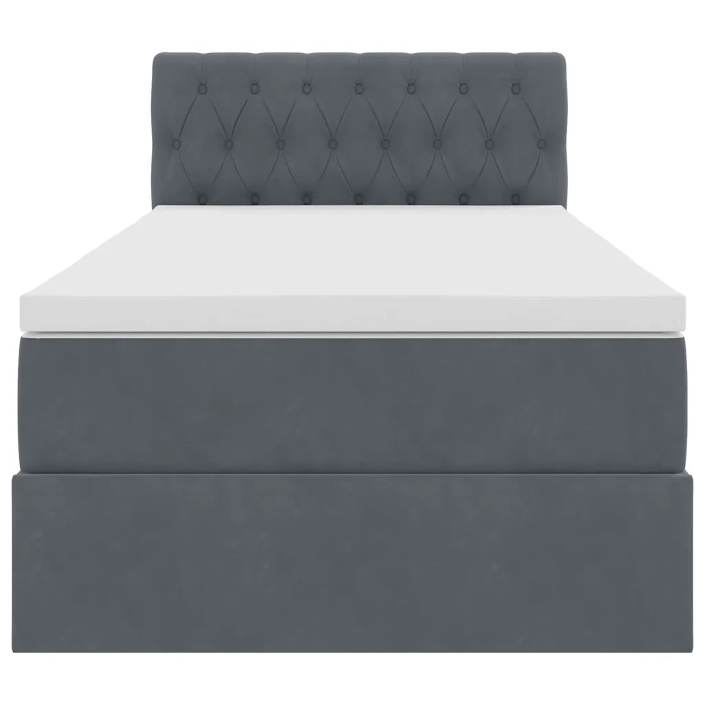 Letto con Contenitore Grigio scuro 100 x 200 cm Velluto