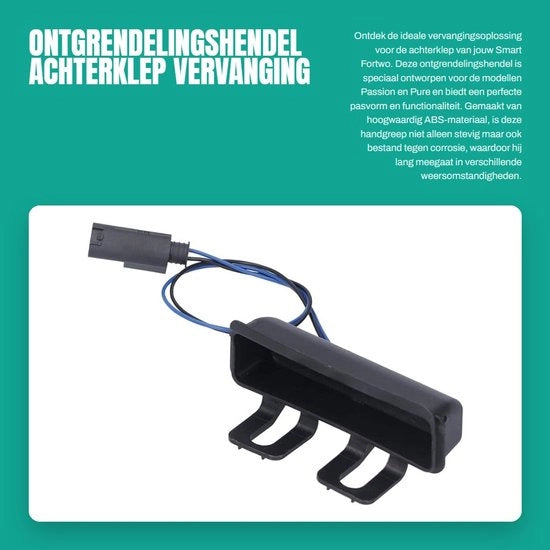 Vitone per Van di Coda - Resistente e Duraturo - Maniglia di Apertura - Sostituzione - Adatto per Smart Fortwo - Resistente alla Corrosione - Installazione Facile - Bloccante di Coda