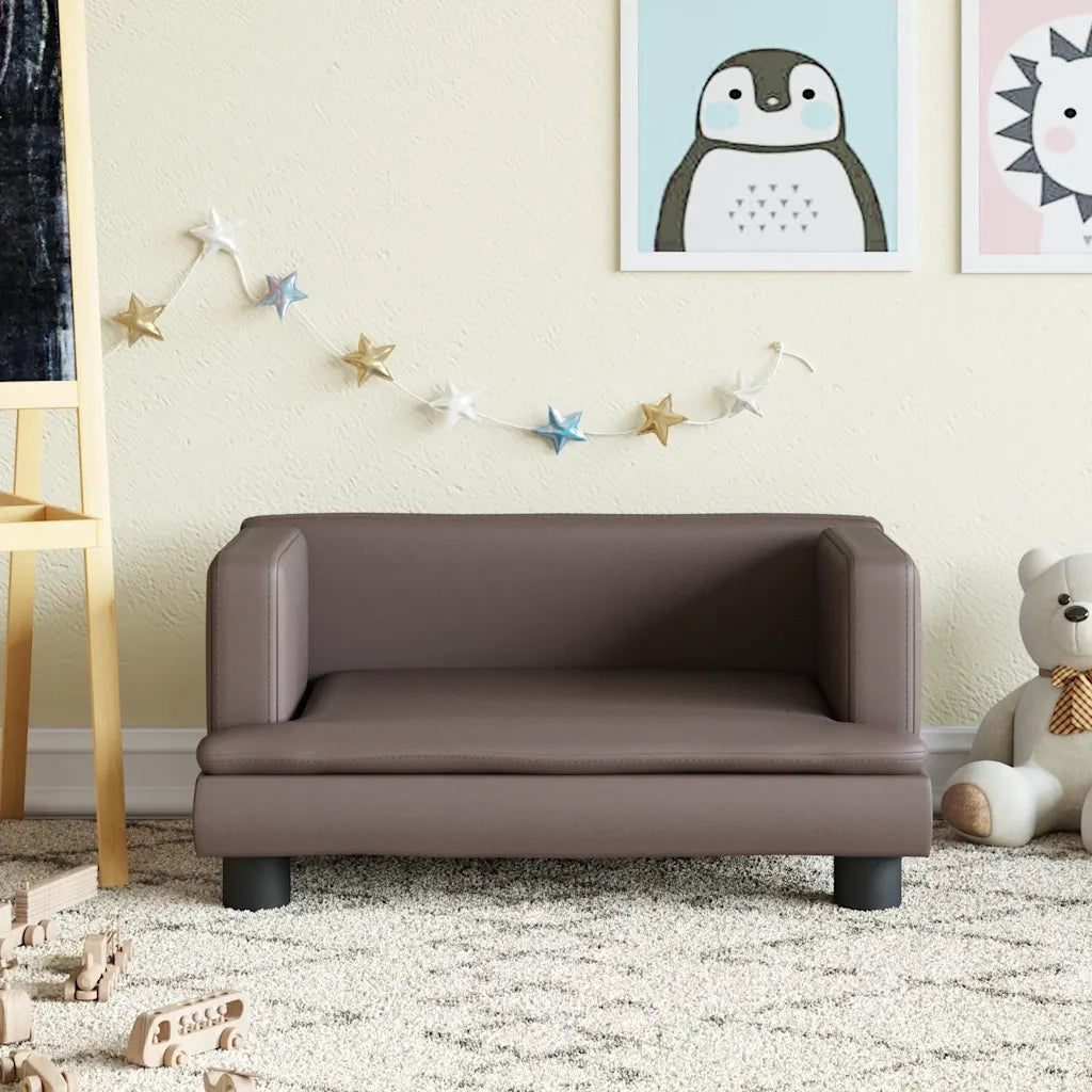 Divano | Divano da soggiorno | Sofa per Bambini Marrone 60x40x30 cm in Similpelle
