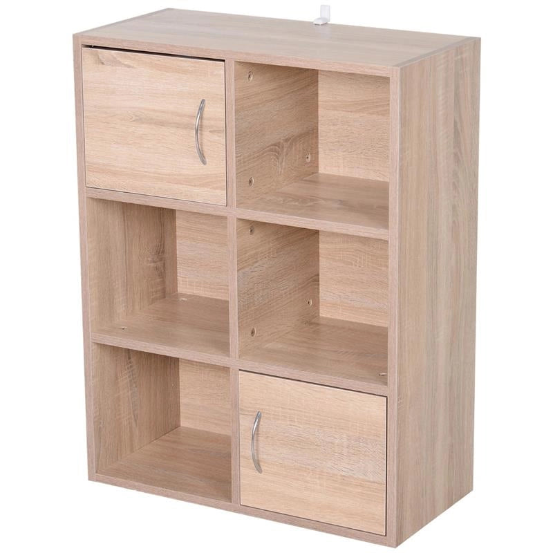 LIBRERIA SCAFFALE IN LEGNO A 3 RIPIANI CON 4 SCOMPARTIMENTI E 2 ANTE IN LEGNO