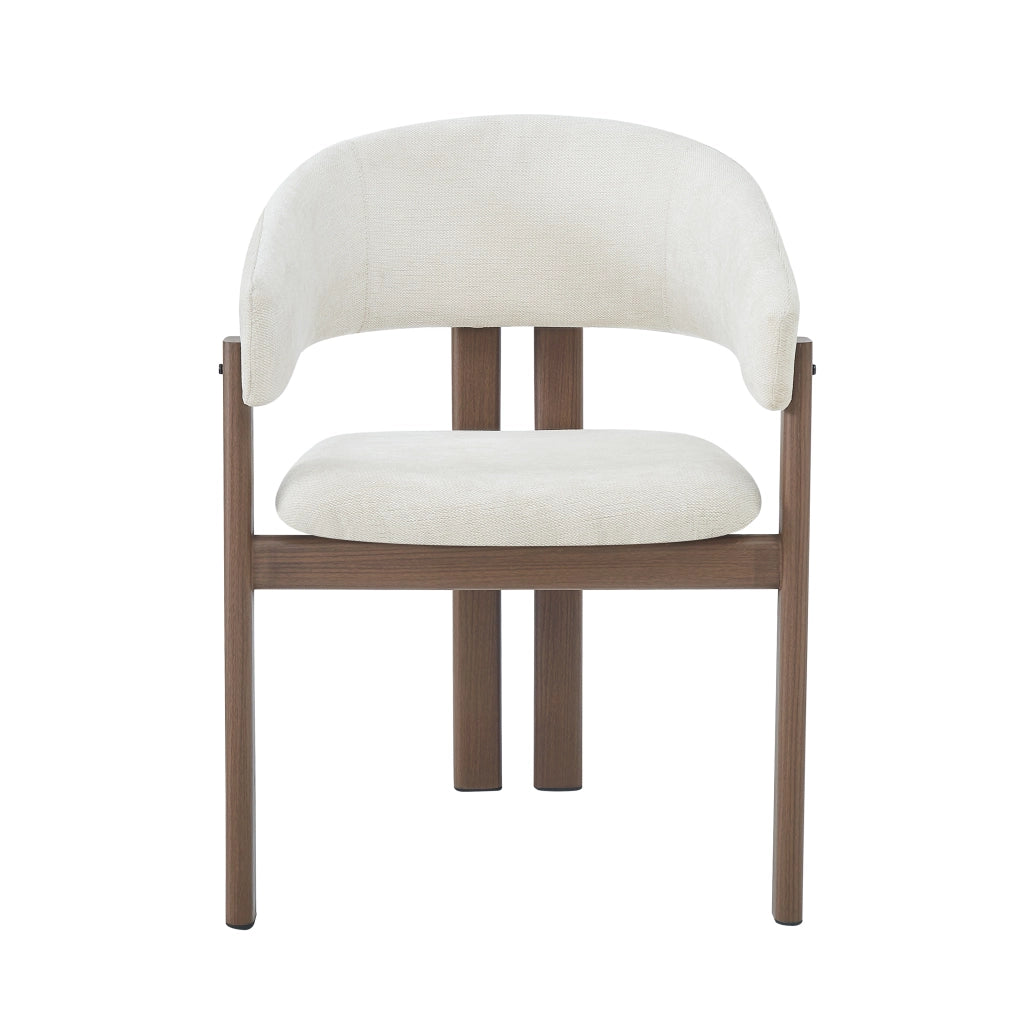 SEDIA da pranzo Set da 2 pezzi con braccioli 73,2x69,01x42,49 cm beige/walnut