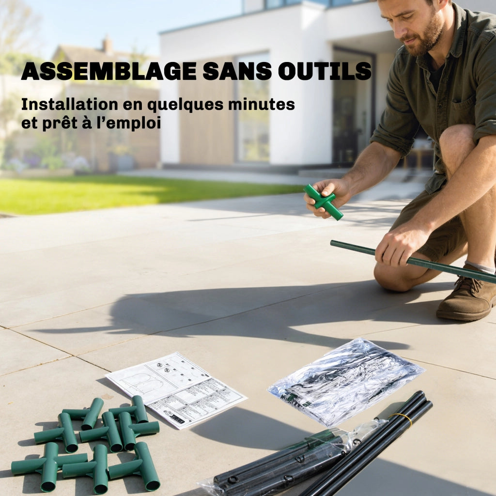 Serra da giardino pieghevole ¨C Minimal ¨C verde, plastica, 68x50x70 cm