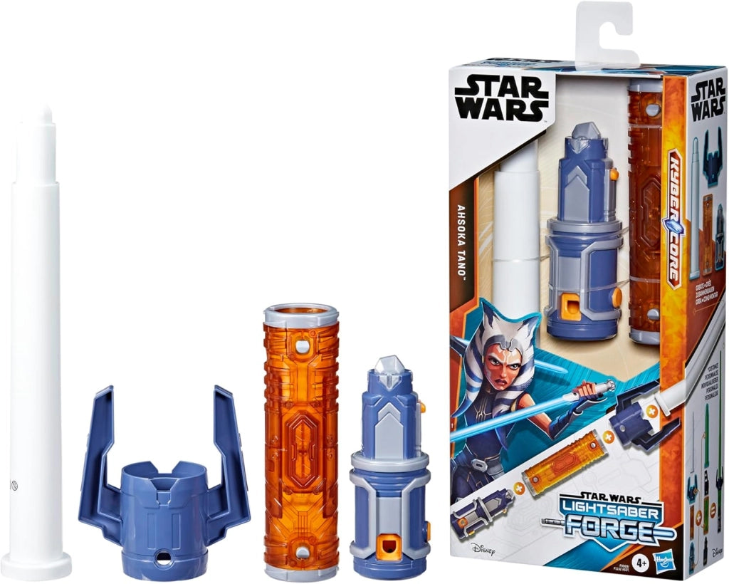 Star Wars Hasbro Lightsaber Forge Kyber Core, Spada Laser Bianca Personalizzabile di Ahsoka Tano Eta 4+