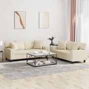 Set di Divani 2 pz con Cuscini Crema in Similpelle 3201925