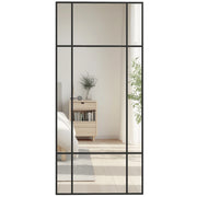 Specchio da Parete con Cornice Finestra Nero ¨C zephmum ¨C 110x50cm