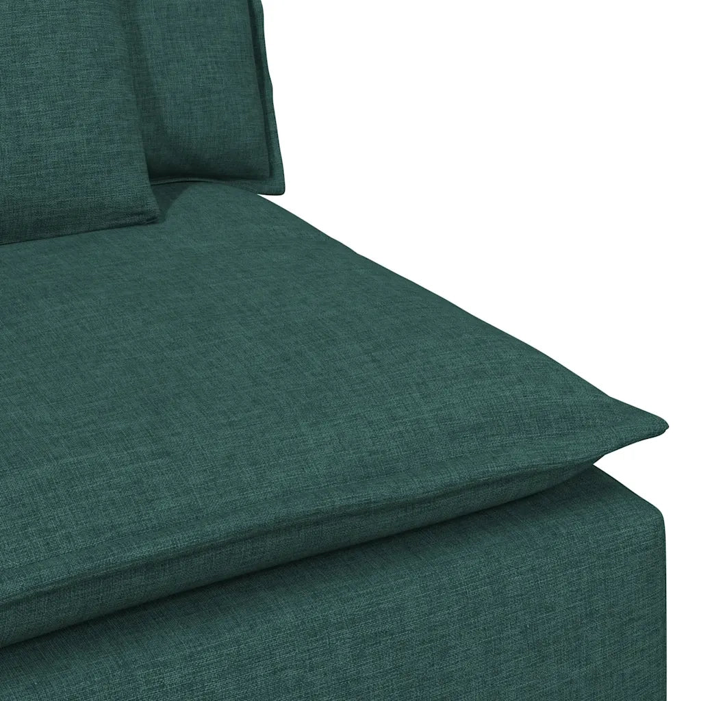 Modulo Centrale Divano Modulare con Cuscini Verde Scuro 100 cm 4104421