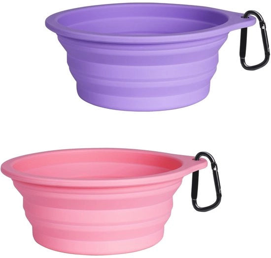 Bacini per Animali Portatili - 2 Pezzi - Bacino per Cane e Gatto - Silicone - Impermeabile e Leggero - Ideali per Viaggi e Vacanze
