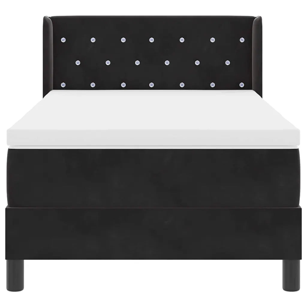 Letto a molle con materasso Nero 200 x 100 cm Poliestere