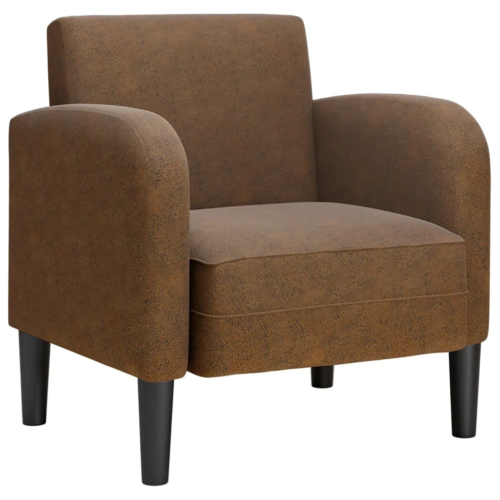 Divano Poltrona | Sedia con Braccioli Marrone 54 cm in Similpelle