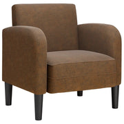 Divano Poltrona | Sedia con Braccioli Marrone 54 cm in Similpelle