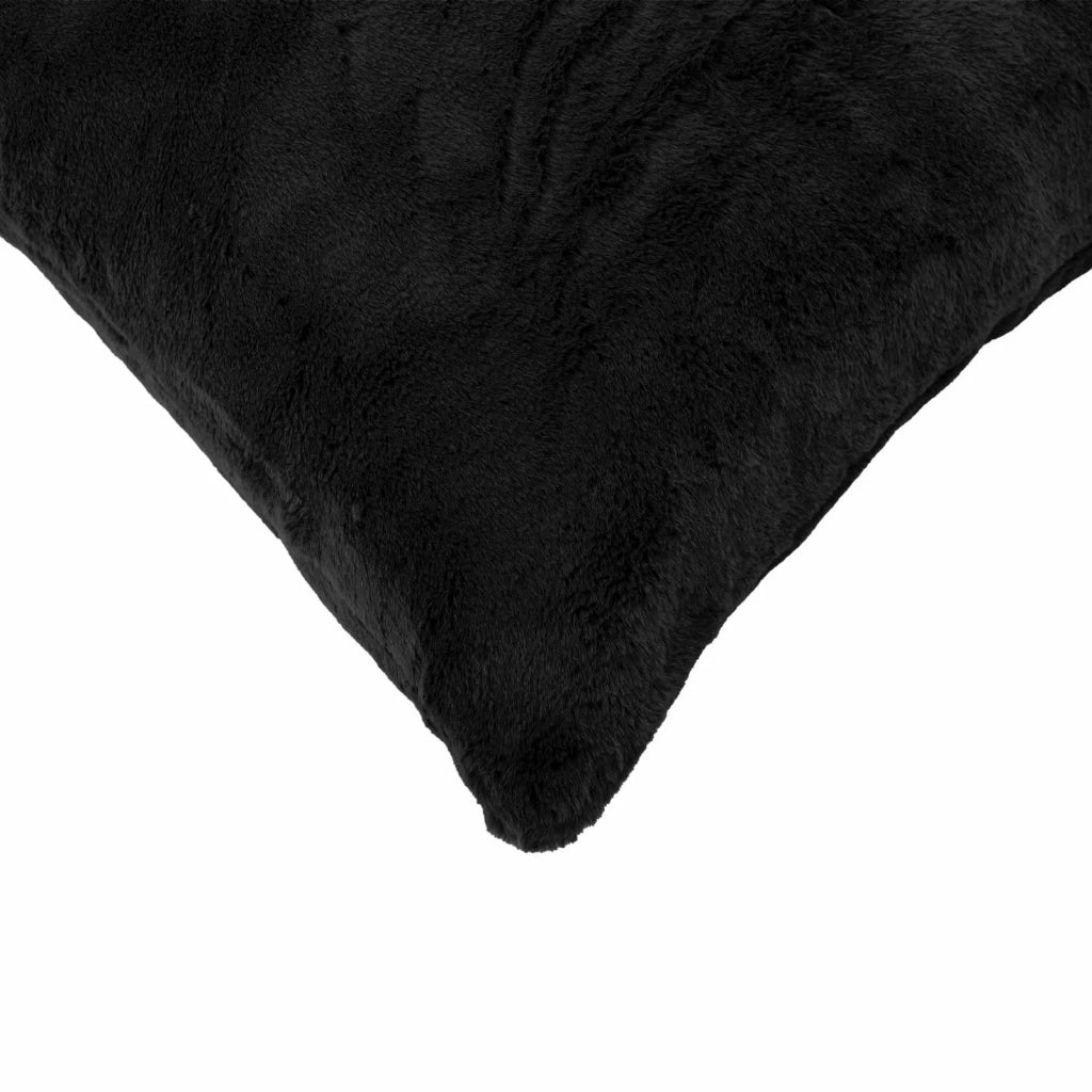 Federa 6 pz HEERLEN Nero 30 x 30 cm Pelliccia di Coniglio Finta 907642