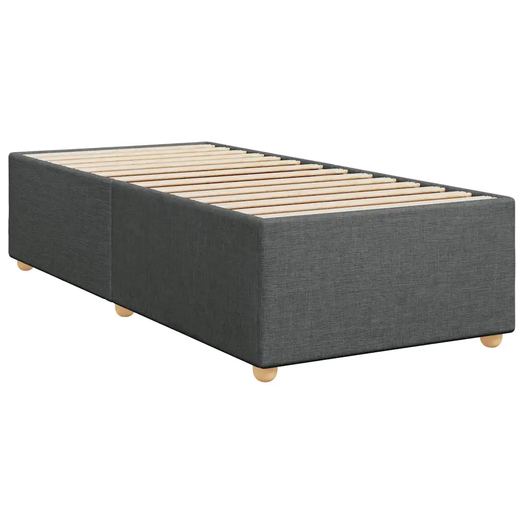 Letto a Molle con Materasso Grigio Scuro Singolo in Tessuto 3286862