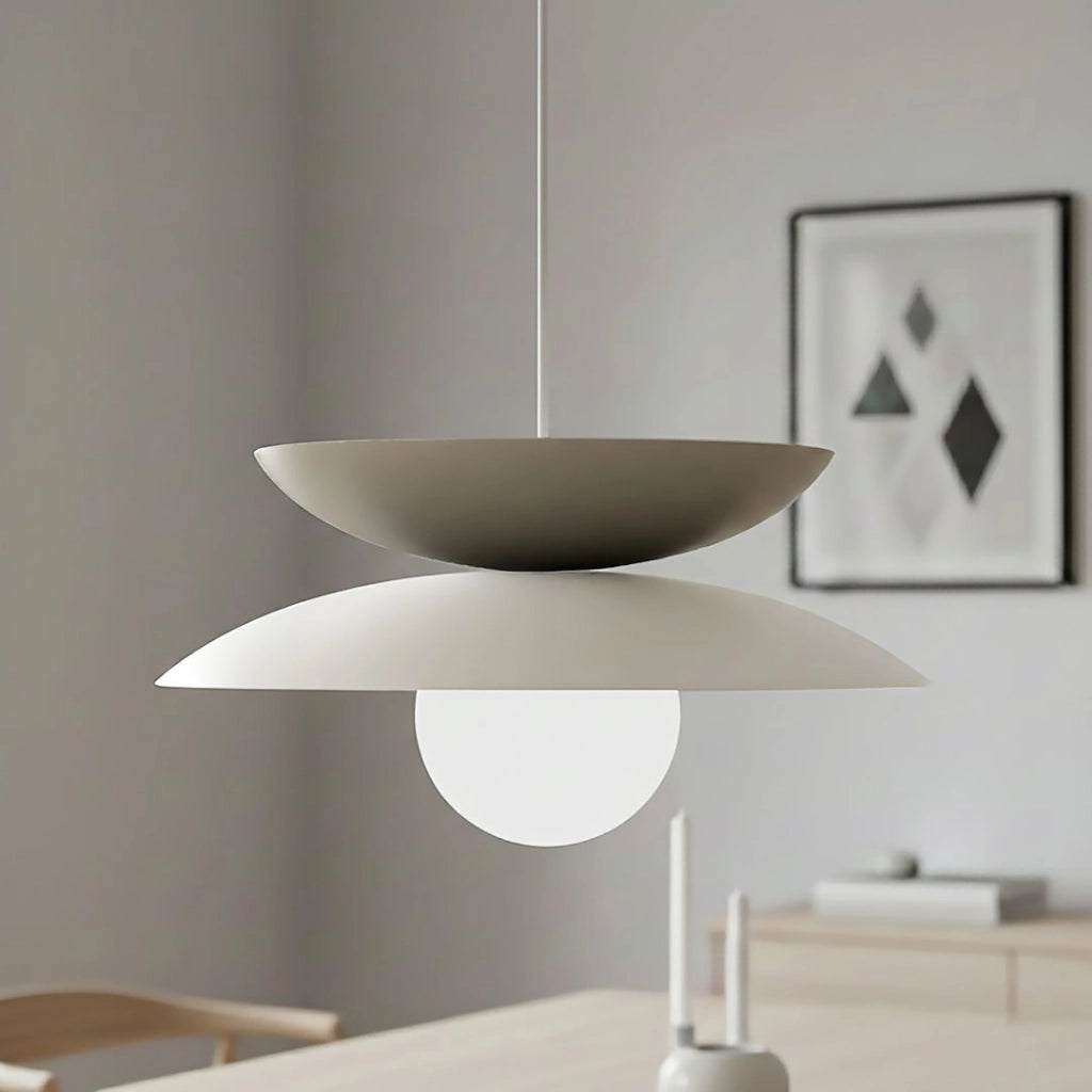 Lampada sospensione NAGOYA Japandi bianco-beige 1xG9