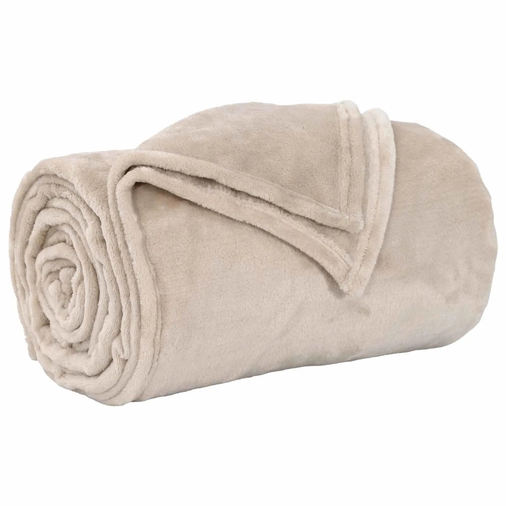 Coperte da Pile 6 pz Beige 240 x 270 cm Panno