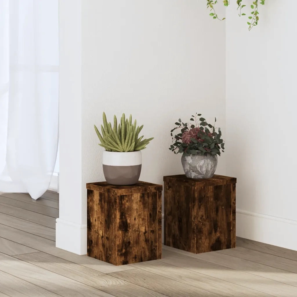 Supporti per piante | Sostegno per piante 2 pz Rovere 15x15x20 cm Legno Multistrato