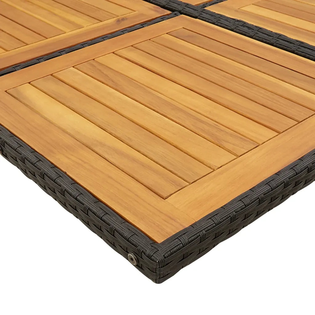 Set da Pranzo da Giardino 9 pz con Cuscini Nero in Polyrattan 3278054
