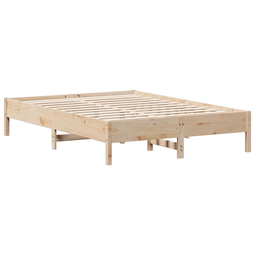 Letto senza Materasso-Struttura Letto 150x200 cm in Legno Massello di Pino 101036
