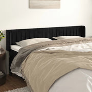 Testiera ad Orecchio-Testata con Orecchie Nera 183x16x78/88 cm in Velluto 350170