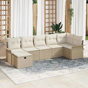 Set Divano da Giardino con cuscino 7 pcs Beige Poly Rattan 3360232