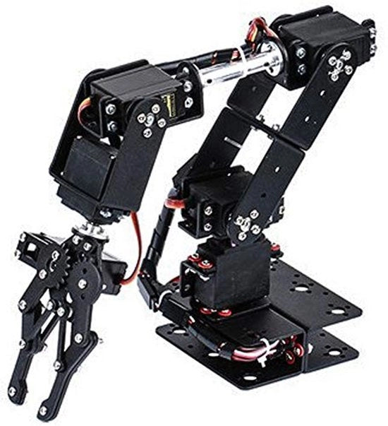 Kit di Armatura Robotica 6DOF - Braccio Meccanico - Attacco/Prenditore - Componenti Robot Industriale - Supporti in Alluminio - Motori Servo - Manipolatore
