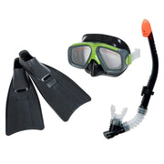 Trade Shop - Set Maschera Boccaio Pinne Per Immersioni Snorkeling Sub Mare Piscina Nero -