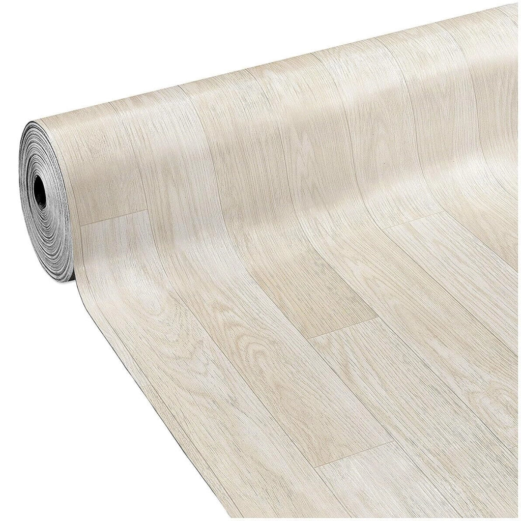 Pavimento Pvc Rivestimento Rotolo Vinile 100x120 cm Design Legno Chiaro Beige Bianco Dis_C