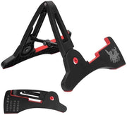 Sostegno per Chitarra - Sostegno Portatile da Pieghevole - Stabile e Compattabile - Nero - Adatto per Chitarre Acustiche e Elettriche - Ideale per Tutto il Giorno