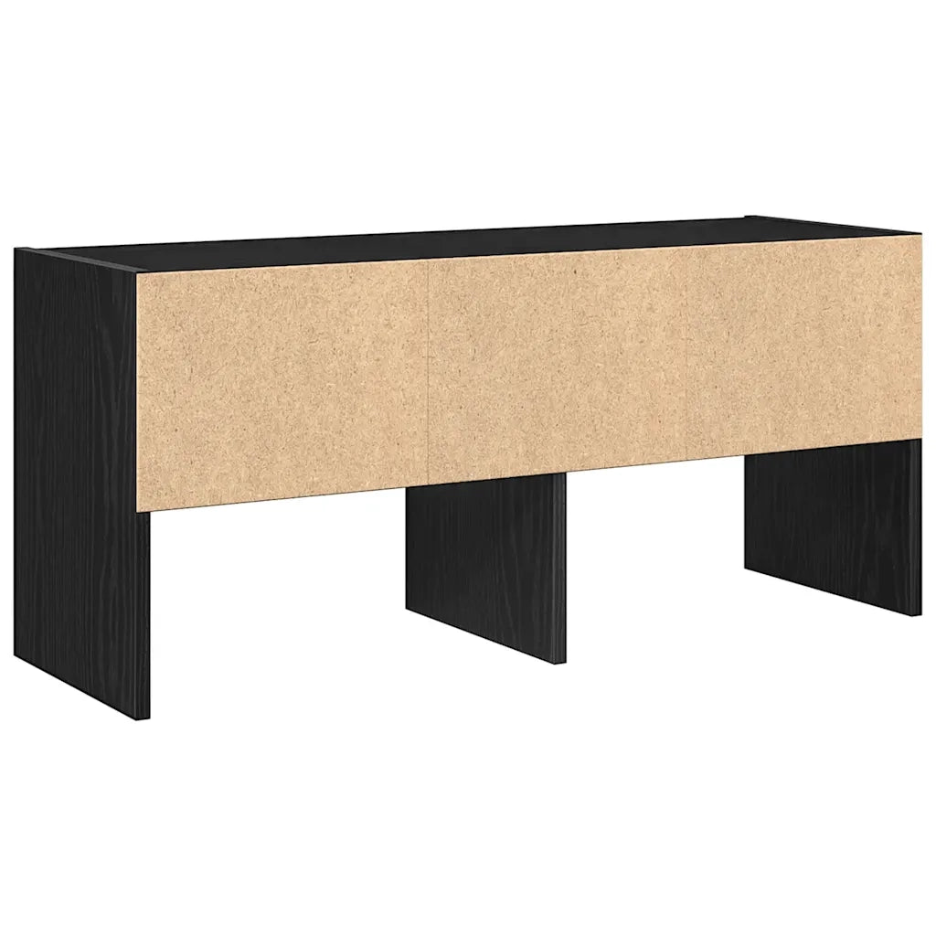 Scarpiera Impilabile Rovere Nero 89,5x30x40 cm 858841