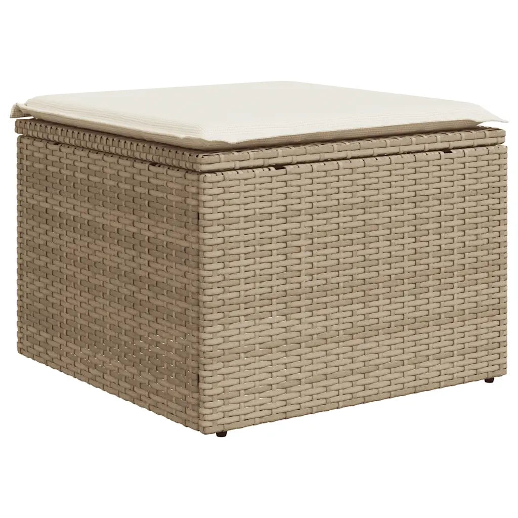 Set Divano da Giardino 9 pz con Cuscini Beige in Polyrattan 3267468