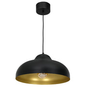 Lampada sospesa nera interno oro E27 Basca Luminex