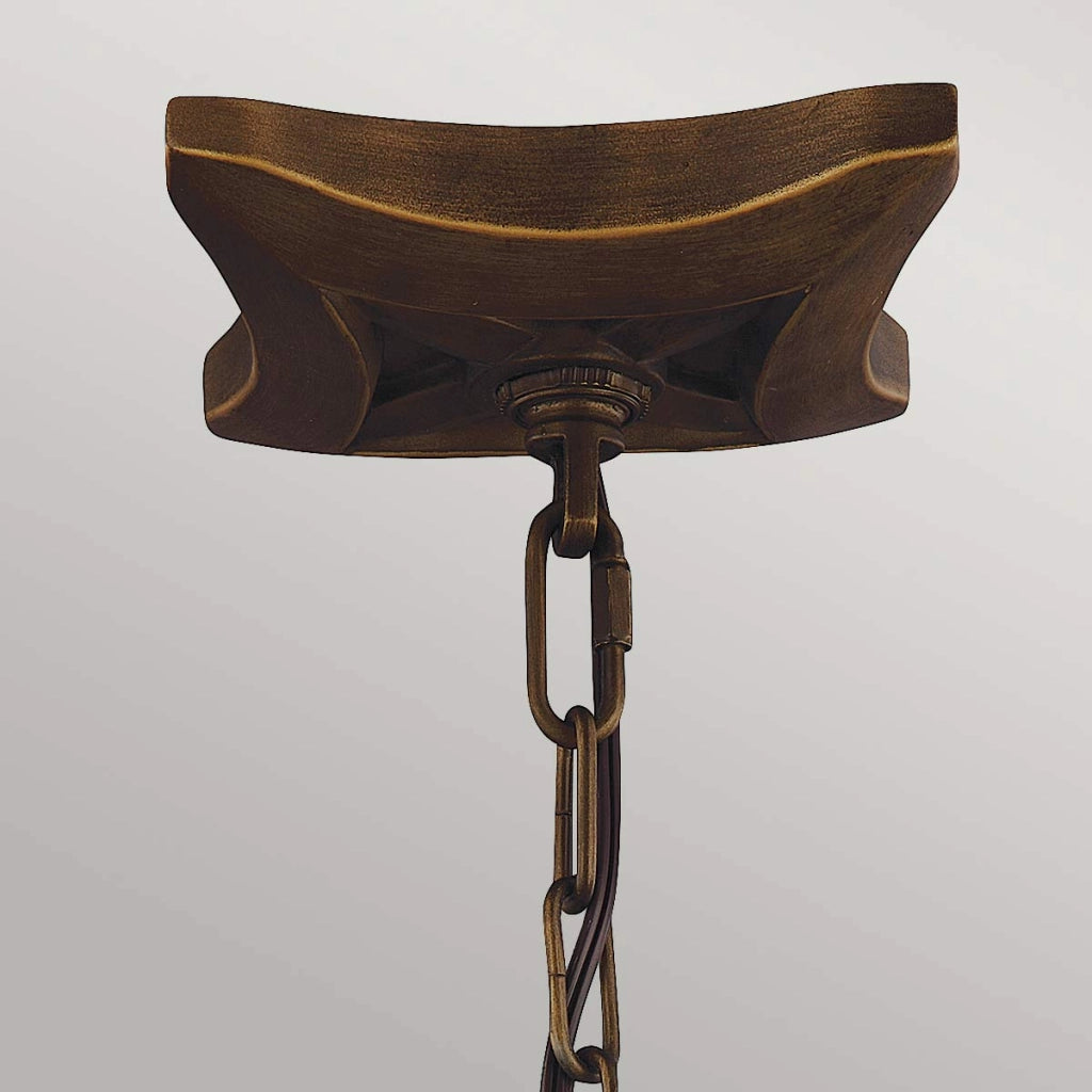 Lampadario Yarmouth rustico ottone anticato 6xE14 Feiss