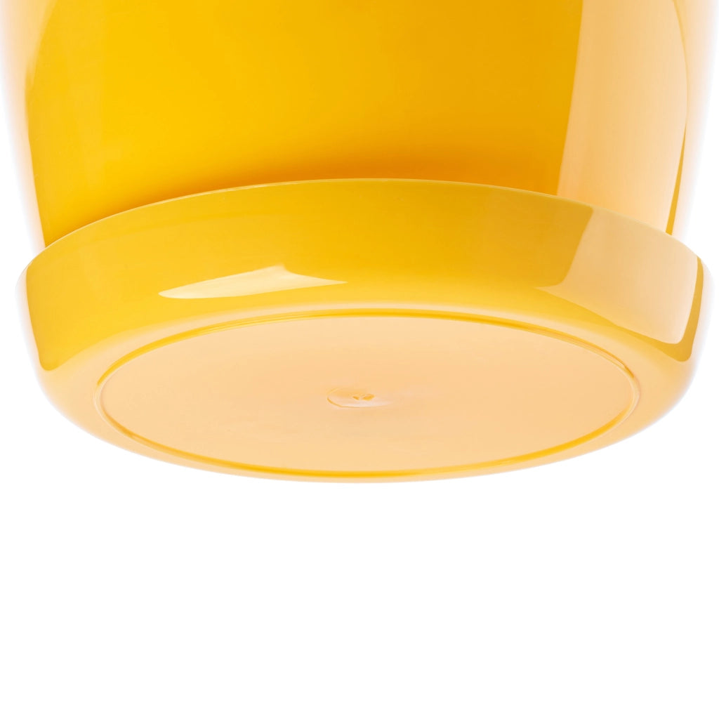 Coprivaso KADAX da 18 cm con sottovaso, in plastica gialla, 3 pezzi