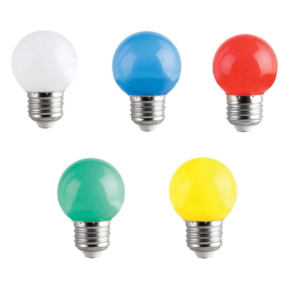 Trade Shop - Lampadina Led E27 Mini Globo 220v Colore Verde Blu Viola Bianco Caldo Freddo 2w - -verde      -