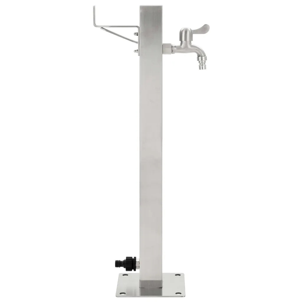 Fontanella a Colonna in Acciaio Inossidabile Quadrata 65 cm CFW9799947