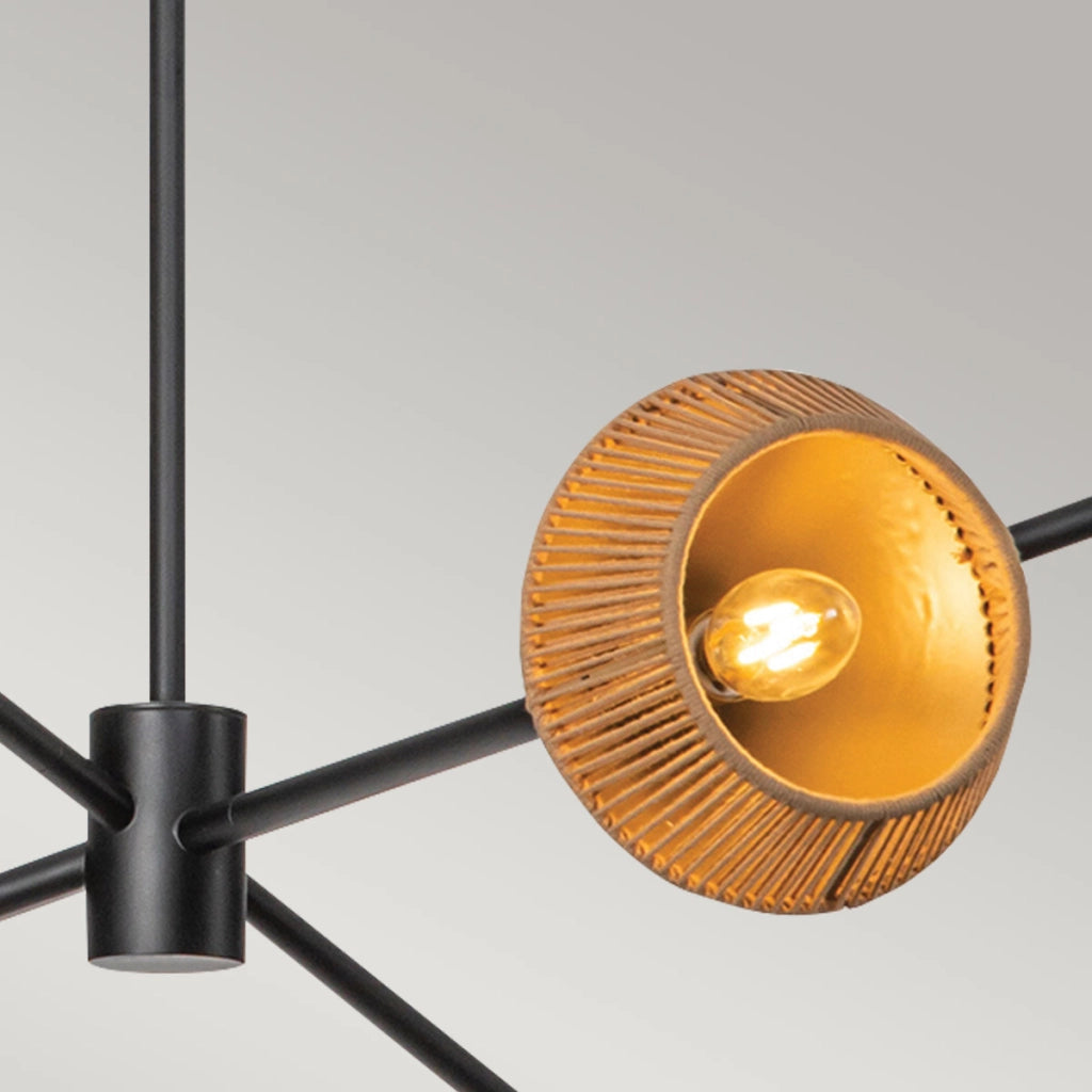 Lampadario industriale nero-oro 6xE14 Daphne Alora Mood