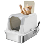 Casetta per Gatti con Coperchio e Paletta ¨C Minimal ¨C Ingresso Anteriore e Superiore