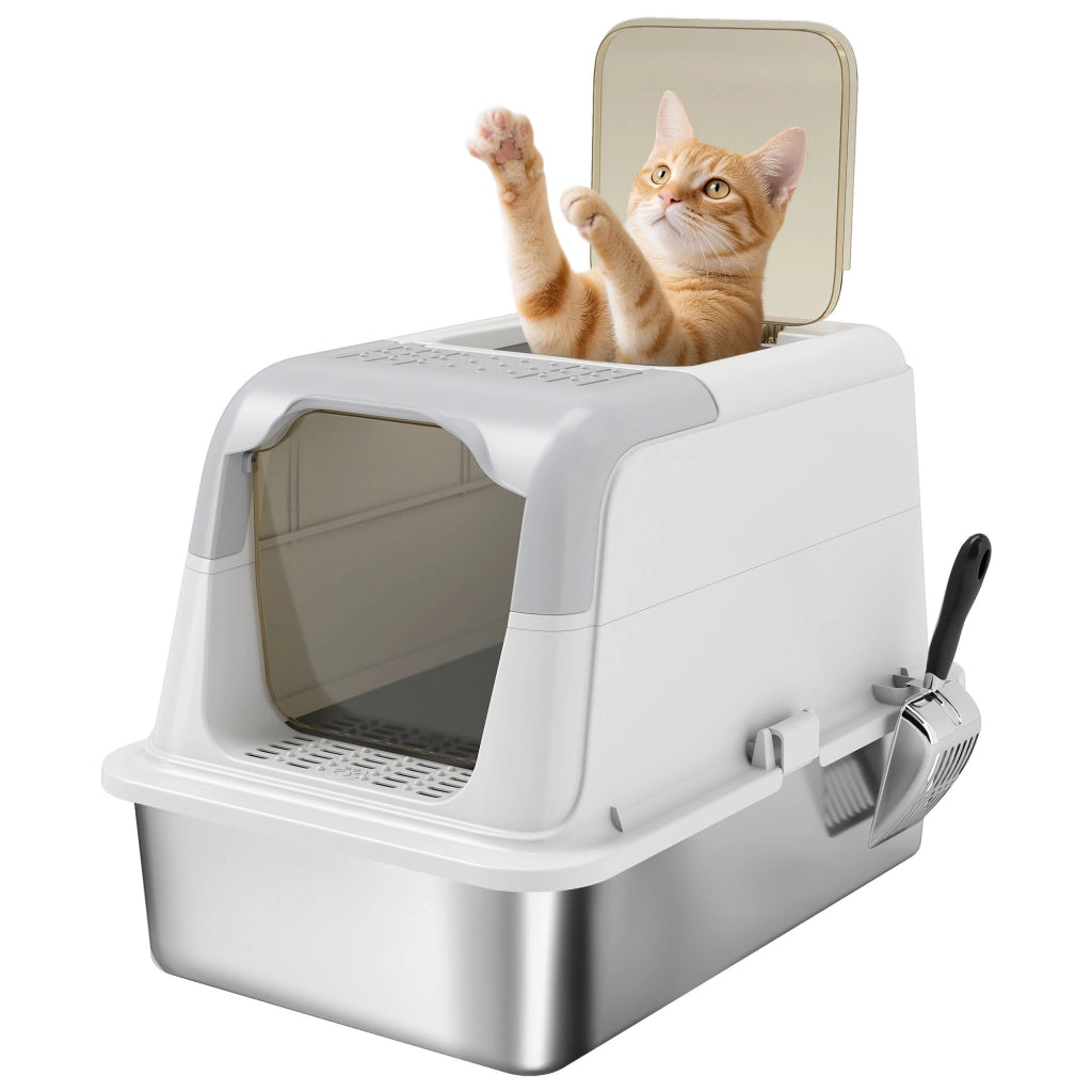 Casetta per Gatti con Coperchio e Paletta ¨C Minimal ¨C Ingresso Anteriore e Superiore