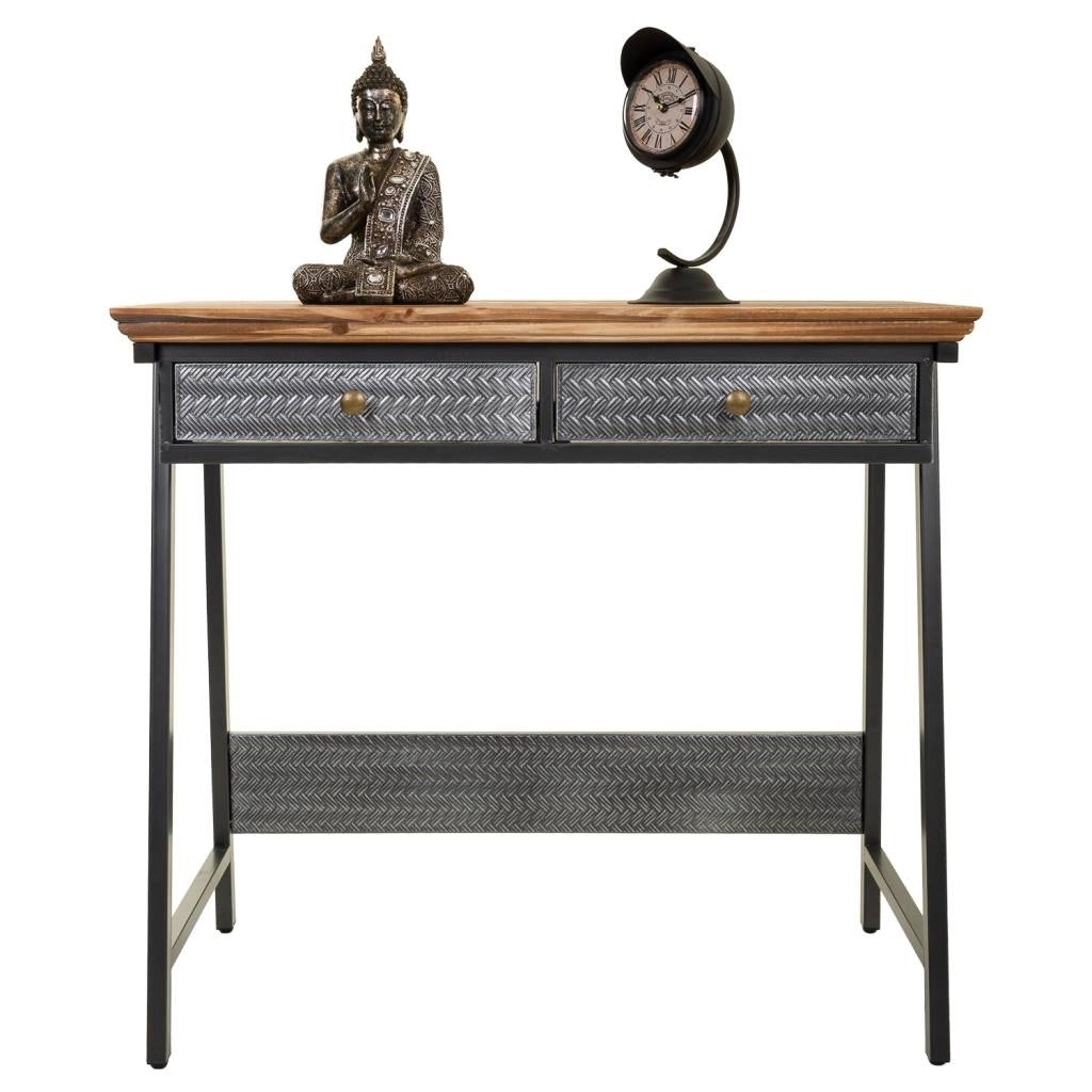 Mobile de ingreso in metallo e legno 83,5x45,5x75h cm