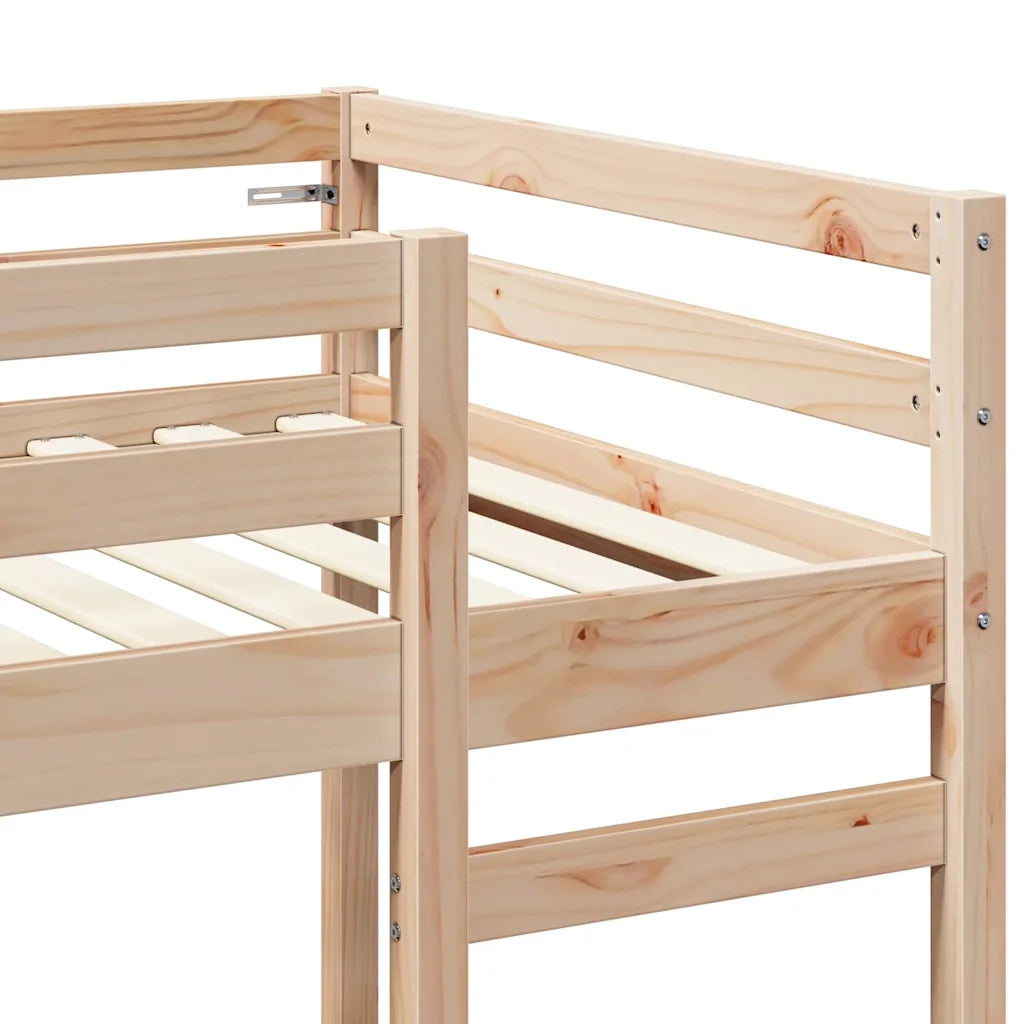 Struttura per letto soppalco Naturale 75 x 190 cm Pino massello 3414556