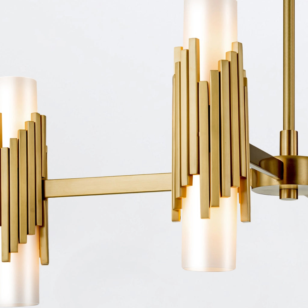 Sospensione Elstead Marvele 8xE14 ottone opale anticato
