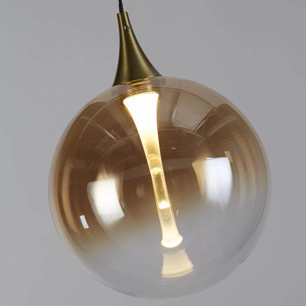 Lampada a sospensione Alchemy LED, metallo nero e vetro ambra