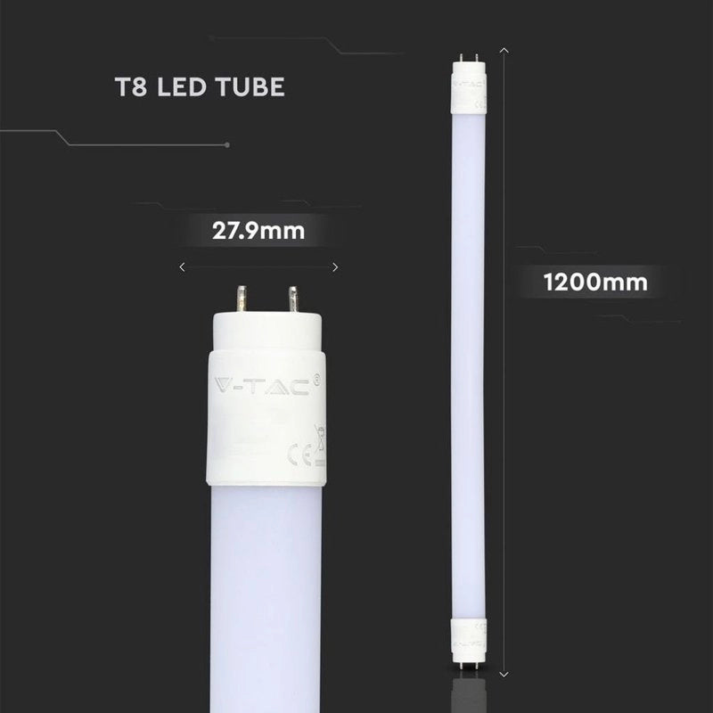 Tubo LED T8 18W G13 120cm 3000K 1850LM in Nanoplastica Incluso Starter Alimentazione da Un Lato SKU-216263