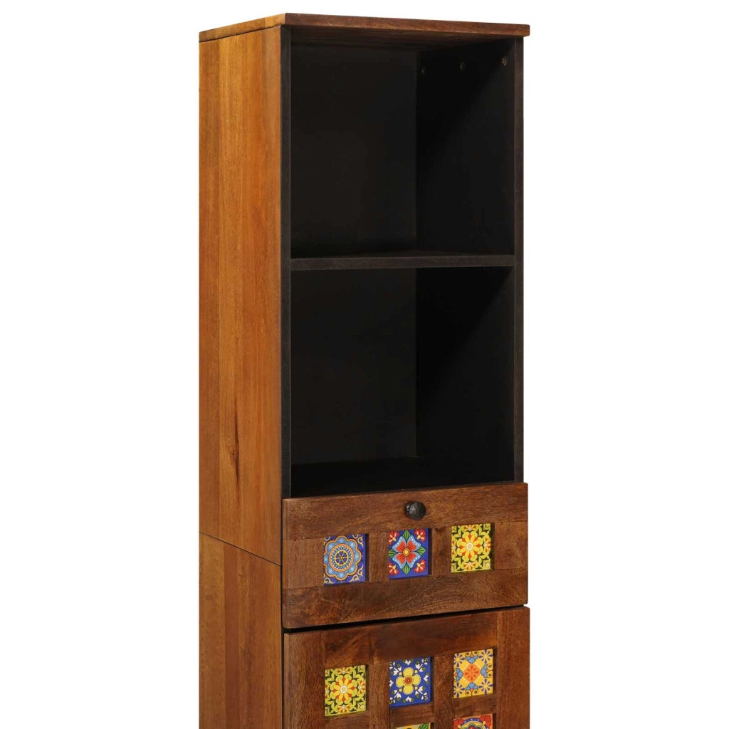 Mobile da bagno moderno con cassetto e ripiano 38 x 33 x 160 cm in legno di mango noce 02_0057805
