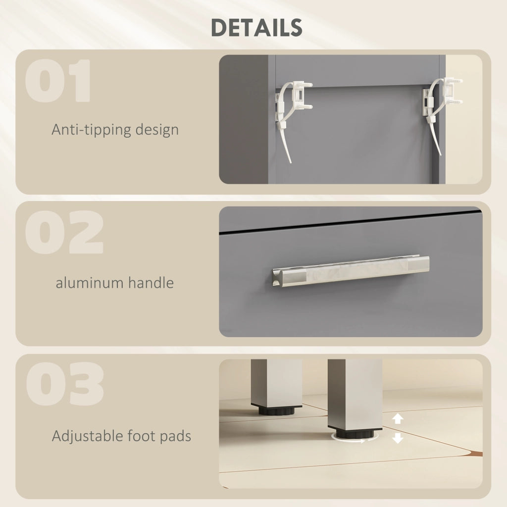 Armadietto da bagno con 4 cassetti ¨C Minimal ¨C grigio