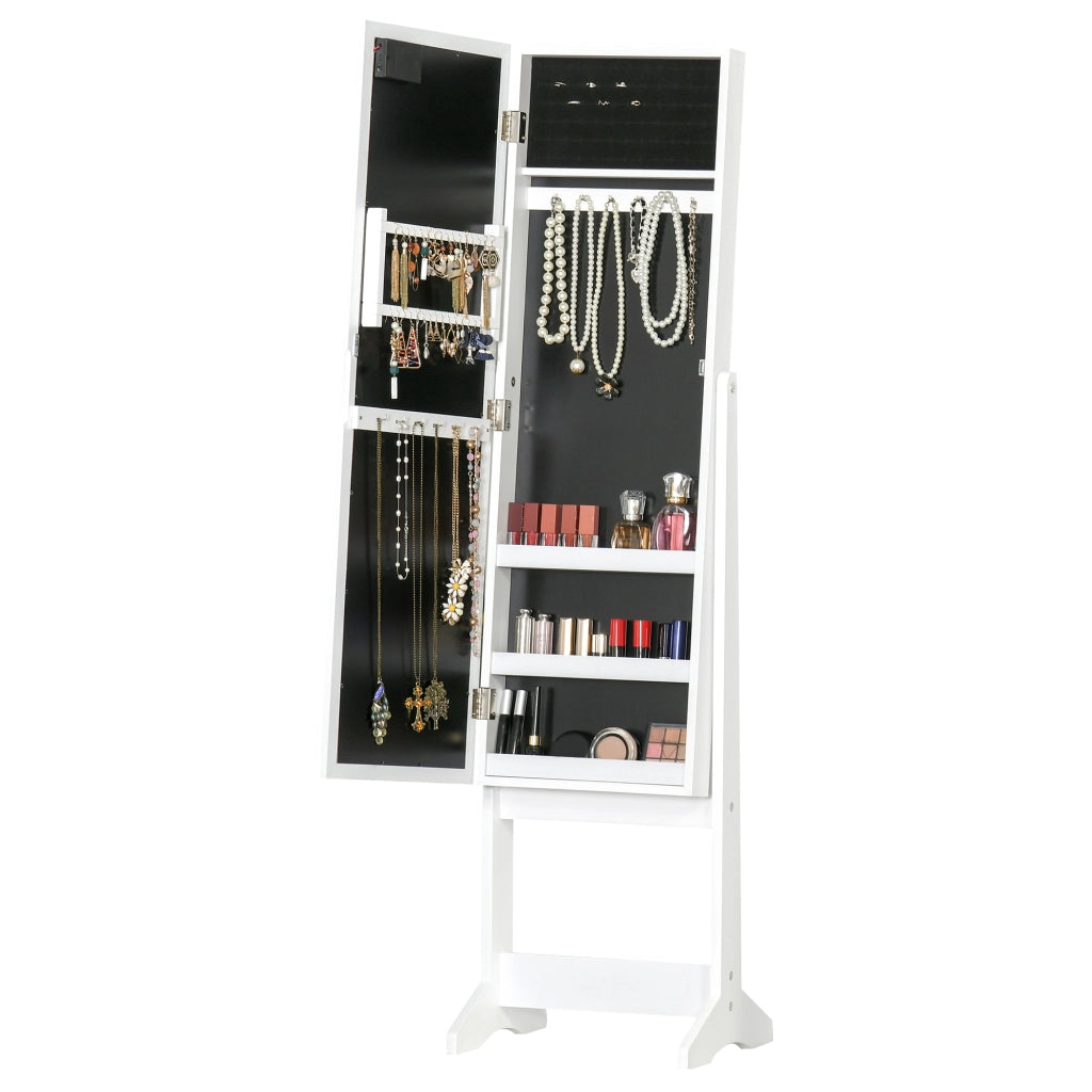 Armadio con Specchio e Luci LED ¨C Minimal ¨C Bianco 36x30x136 cm