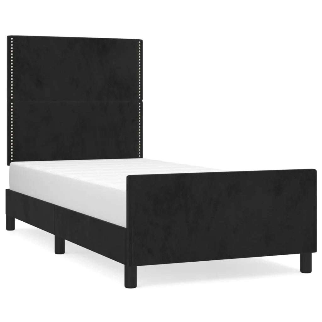 Giroletto senza Materasso Nero 100x200 cm in Velluto