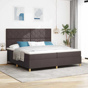 Letto a molle con materasso Marrone Scuro 200 x 200 cm Tessuto 3339724