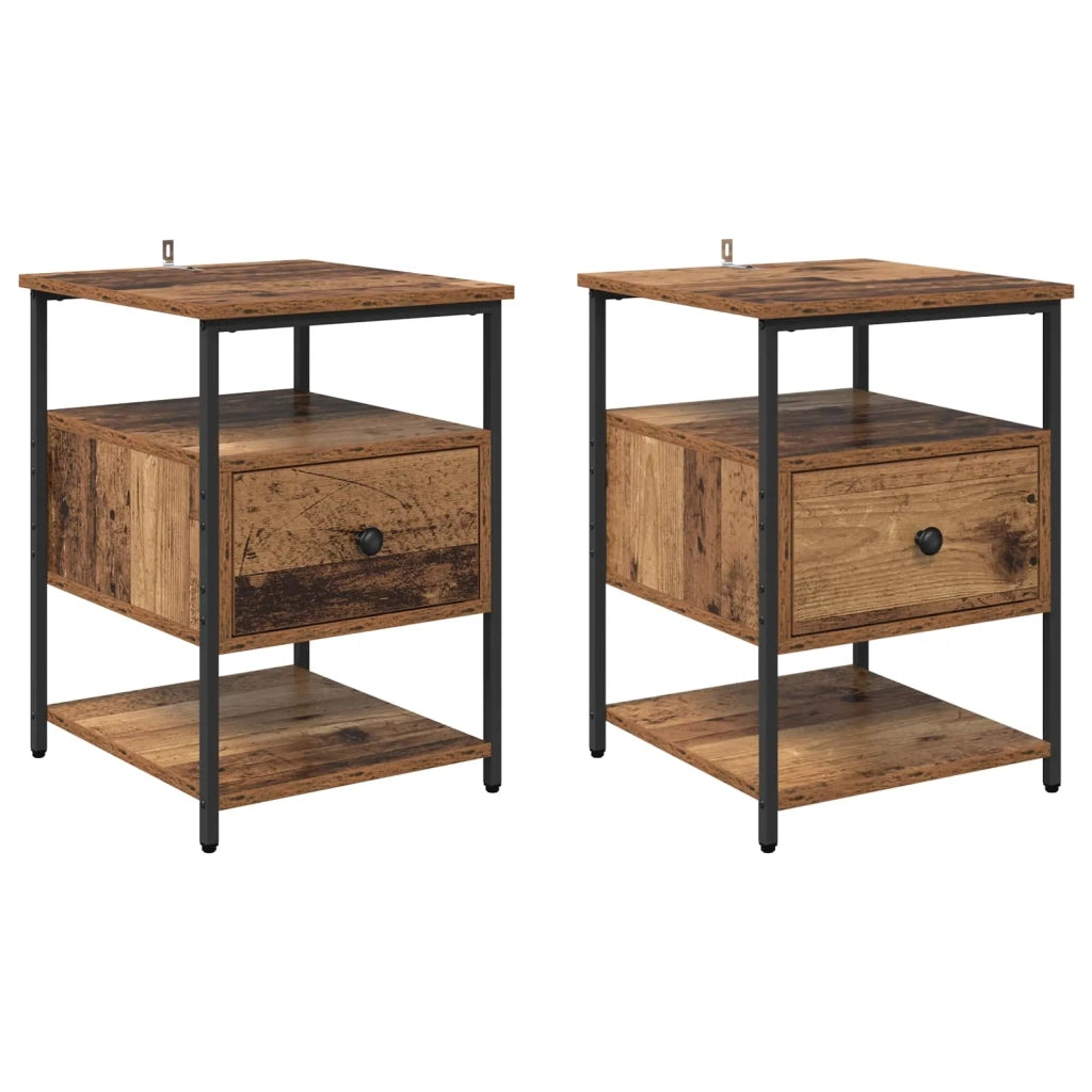 Armadio da Notte 2 pcs Legno vecchio 40 x 42 x 56 cm 881875