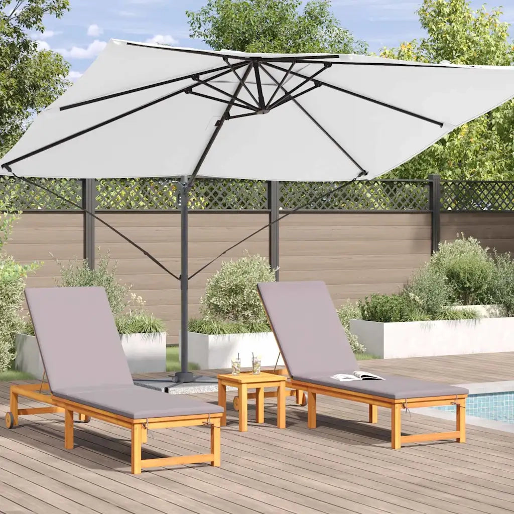 Ombrellone-Ombrello da giardino balcone Sabbia 351 x 250 x 260 cm Poliestere e Alluminio